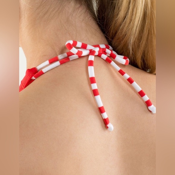 Red and White Striped Halter Top - Picture 4 of 6